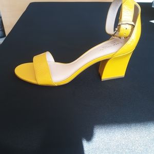 Bright yellow patent leather Kate Spade Sandals. 3 Inch Heel